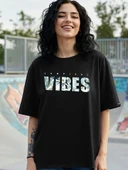 Baskılı Oversize T-shirt - Siyah - 3