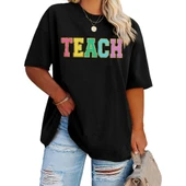 Baskılı T-shirt - Siyah - 1