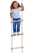 Çocuk Ahşap ip 6 Merdiven Montessori Eğitici Trapez Salıncak Tırmanma Kulesi Jimlastik Salıncağı - 6
