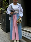 KOT ETEK PARÇALI UZUN ÖNDEN YIRTMAÇLI - Pembe - 2
