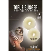 GOLD Mini Saç Topuz Süngeri  2 ADET 8.5 CM Çap 3.5 cm Kalınlık - 1