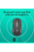 Logitech Signature M650 Büyük Boy Sol El Için Sessiz Kablosuz Mouse - Siyah - 6