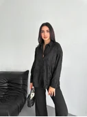 Nakışlı Uzun Kollu Gömlek - Siyah - 4