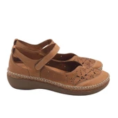 VENÜS 25190244Y SARAÇLI DOLGU TABAN KADIN DERİ AYAKKABI thumbnail 3