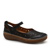 VENÜS 25190244Y SARAÇLI DOLGU TABAN KADIN DERİ AYAKKABI thumbnail 2