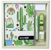 Serve Deep Defter Seti Desenli Kutulu Yeşil - 1