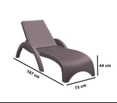 Omnipazar TRK-860 Siesta Fiji Rattan Desenli Ayarlanabilir Lüks Şezlong - 2