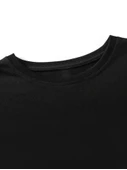 Baskılı Oversize Bisiklet Yaka T-shirt - Siyah - 4