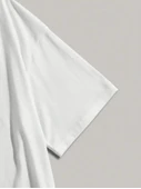 Baskılı Oversize Bisiklet Yaka T-shirt - Beyaz - 4