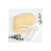 Banyo Lifi Kesesi Sisal Eldiven Eksfoliye Edici ve Topuk Ponza Taşı - 1