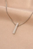 Gümüş Renk Metal Kolye - TJ-BKO5992 - 1