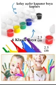 Akrilik Boya 3 ml 6 Renk Resim Fırçası 5 Paket Mini Küçük Akrilik Boya Taş Ahşap Seramik Tuval Alçı Tuval Etkinlik - 5