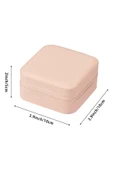 Mini Takı Kutusu Seyahat Tipi Mücevher Çantası Kolye Yüzük Küpe Organizer Takı Düzenleyici Beyaz - 2