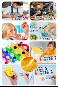 Parmak Boyası 5 ml 6 Renk ve Resim Fırçası 10 Paket Mini Küçük Parmak Boya Etkinlik Boyama Boyası Su Bazlı Resim Kreş - 6