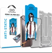 Magic Glass Box iPhone 13 Anti Static Uygulama Aparatlı Şeffaf Cam Ekran Koruyucu - 1