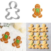 3B Trend 3 Parça Paslanmaz Metal Kurabiye Kalıbı Ginger Man Adam Kalıbı İnsan Kalıbı - 2