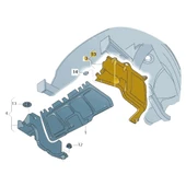 VW Bora 1999-2005 Motor Yan Muhafaza Sol Parça Plastik 1J0825245E - 3
