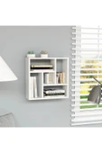 aden home senin evin senin dünyan Beyaz MDF Dekoratif Duvar Rafı, Ahşap Duvar Rafı, Kitaplık Raf, Banyo Mutfak Çocuk Odası Duvar Rafı - 3