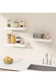 aden home senin evin senin dünyan Beyaz MDF Uçan Duvar Rafı, Dekoratif Duvar Rafı, Banyo Mutfak Çocuk Odası Rafı, Ahşap Duvar Rafı - 2