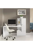 aden home senin evin senin dünyan %100 MDF Çalışma Masası, Bilgisayar Masası, Kitaplıklı Çalışma Masası, Beyaz Ders Çalışma Masası - 2