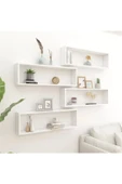 aden home senin evin senin dünyan Beyaz MDF Dekoratif Duvar Rafı, Ahşap Duvar Rafı, Uçan Duvar Rafı, Banyo Mutfak Çocuk Odası Rafı - 1