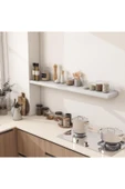aden home senin evin senin dünyan Beyaz MDF Uçan Duvar Rafı, Dekoratif Duvar Rafı, Banyo Mutfak Çocuk Odası Rafı, Ahşap Duvar Rafı - 4