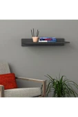 aden home senin evin senin dünyan Antrasit MDF Dekoratif Duvar Rafı, Ahşap Duvar Rafı, Uçan Duvar Rafı, Banyo Mutfak Çocuk Odası Rafı - 2