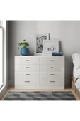 aden home senin evin senin dünyan 8 Çekmeceli Şifonyer, MDF Beyaz Şifonyer, Yatak Odası Şifonyer, Komodin Şifonyer, 90x110cm, MSFN01 - 1