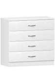 aden home senin evin senin dünyan 4 Çekmeceli Şifonyer, Dresuar, %100 MDF Beyaz Şifonyer, Yatak Odası Şifonyer, 74x75x37cm, MSFN12 - 6