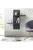 aden home senin evin senin dünyan Antrasit MDF Dekoratif Duvar Rafı, Ahşap Duvar Rafı, Kitaplık Raf, Banyo Mutfak Çocuk Odası Rafı - 5