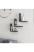 aden home senin evin senin dünyan Antrasit MDF Dekoratif Duvar Rafı, Ahşap Duvar Rafı, Uçan Duvar Rafı, Banyo Mutfak Çocuk Odası Rafı - 5