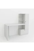 aden home senin evin senin dünyan %100 MDF Çalışma Masası, Bilgisayar Masası, Kitaplıklı Çalışma Masası, Beyaz Ders Çalışma Masası - 4