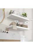 aden home senin evin senin dünyan Beyaz MDF Uçan Duvar Rafı, Dekoratif Duvar Rafı, Banyo Mutfak Çocuk Odası Rafı, Ahşap Duvar Rafı - 4