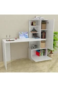 aden home senin evin senin dünyan %100 MDF Çalışma Masası, Bilgisayar Masası, Kitaplıklı Çalışma Masası, Beyaz Ders Çalışma Masası - 1