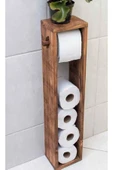 aden home senin evin senin dünyan Dekoratif Wc Kağıtlık, Ahşap Tuvalet Kağıtlığı, Banyo Rafı, BTK001 - 1