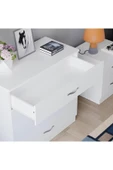 aden home senin evin senin dünyan 4 Çekmeceli Şifonyer, Dresuar, %100 MDF Beyaz Şifonyer, Yatak Odası Şifonyer, 74x75x37cm, MSFN12 - 3