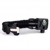 9595 Pusulalı & Magnezyum Çubuklu Paracord Bileklik Siyah - 2