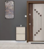 Medikaltec 2’li Metal Ayakkabılık (Kahve-Krem) | Modern Tasarım ve Geniş İç Hacim - 2