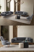 EDSY HOME Rebul 3+3+1 Koltuk Takımı Antrasit - 1