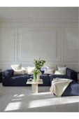 EDSY HOME Mira Relax 4 Modül Köşe Koltuk ( LACİVERT ) Keten Kumaş - 2