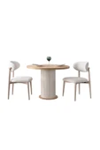 EDSY HOME Safir Meşe 2 Sandalyeli Yuvarlak Masa Takımı ( Ayaklar Plastik ) thumbnail 2