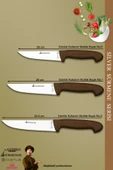 Sürmene Silver Serisi Kahve Sap Mutfak Bıçak Seti Et Ekmek Sebze Bıçağı 3 Lü Set ( Srm-022) - 2