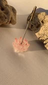 Şeffaf Epoksi Pembe Renkli Glitterli Dikenli Sukulent Kağıt Tutacağı Notluk El Yapımı Hediyelik - 7