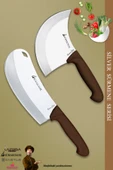 Sürmene Silver Serisi Kahve Sap Mutfak Bıçak Börek Bıçağı Pizza Pide Bıçağı 2 Li Set ( Srm-021 ) - 1