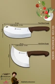 Sürmene Silver Serisi Kahve Sap Mutfak Bıçak Börek Bıçağı Pizza Pide Bıçağı 2 Li Set ( Srm-021 ) - 2
