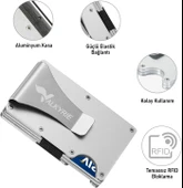 Valkyrie RFID Korumalı Alüminyum Metal 20 Kart Kapasiteli İnce Hafif Güvenli Kartlık Gümüş - 2