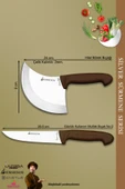 Sürmene Silver Serisi Kahve Sap Mutfak Bıçak Hilal Börek Bıçağı Pizza Pide Bıçağı 2 Li Set (Srm-023) - 2