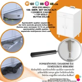 Modilayn DOQU (M) Set Ocak Altı Dolap 60x88x56 cm Çekmeceli, Kapaklı ve 1 Gözlü Tüp Bölmelidir - 7