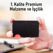 Valkyrie RFID Korumalı Alüminyum Metal 20 Kart Kapasiteli İnce Hafif Güvenli Kartlık Siyah - 9