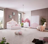 FETHİYE BEBEK ODASI TAKIMI - BEYAZ PEMBE - 1